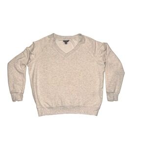 Buffalo  Womens V-Neck Sweatshirt In Oatmeal Size M David Bitton